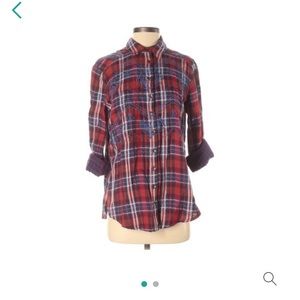 Free People Women’s Plaid Button Down